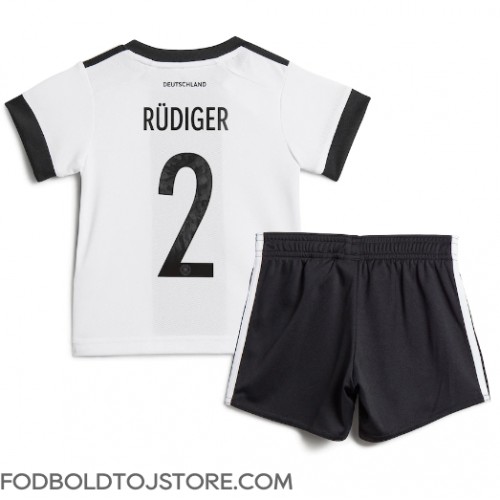 Tyskland Antonio Rudiger #2 Hjemmebanesæt Børn VM 2022 Kortærmet (+ Korte bukser)